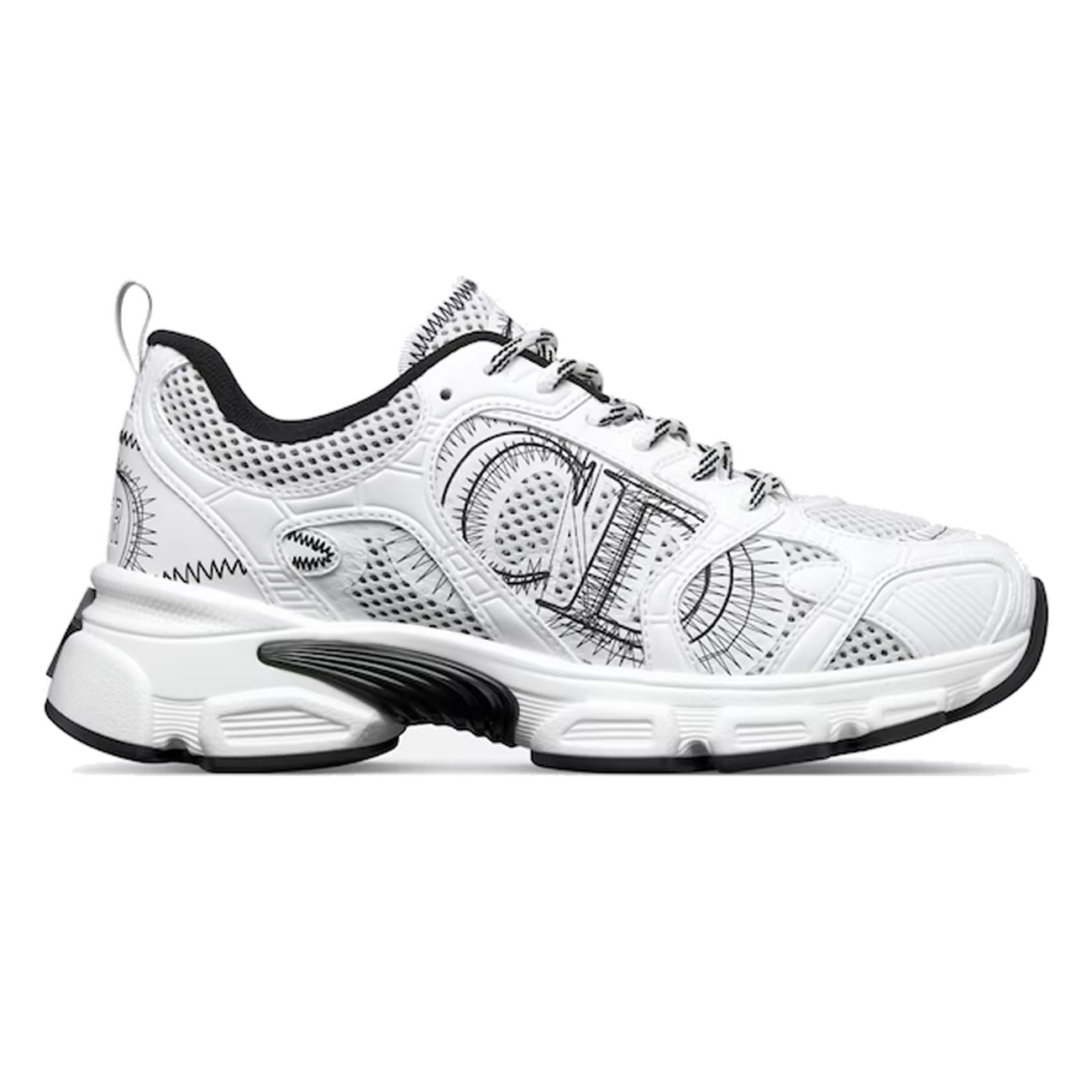 Dior Chrono Sports Shoes With Mesh Fabric And Faux Leather Trim (10) - newkick.app